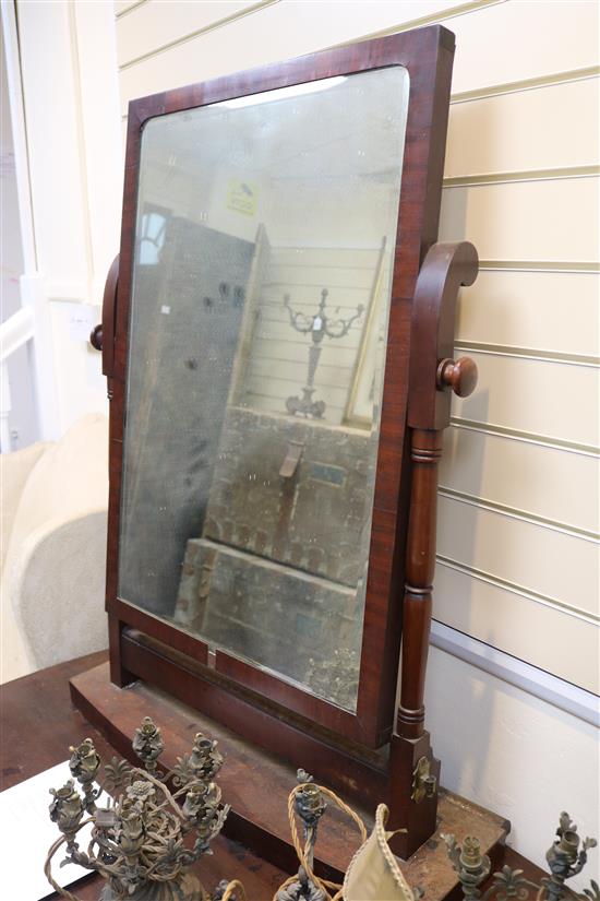 A Victorian mahogany toilet mirror 2ft 7in. H. 3ft 5in.